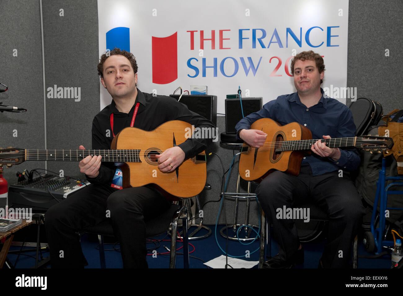 French music was played at the France Show 2015 in Olympia London Stock Photo