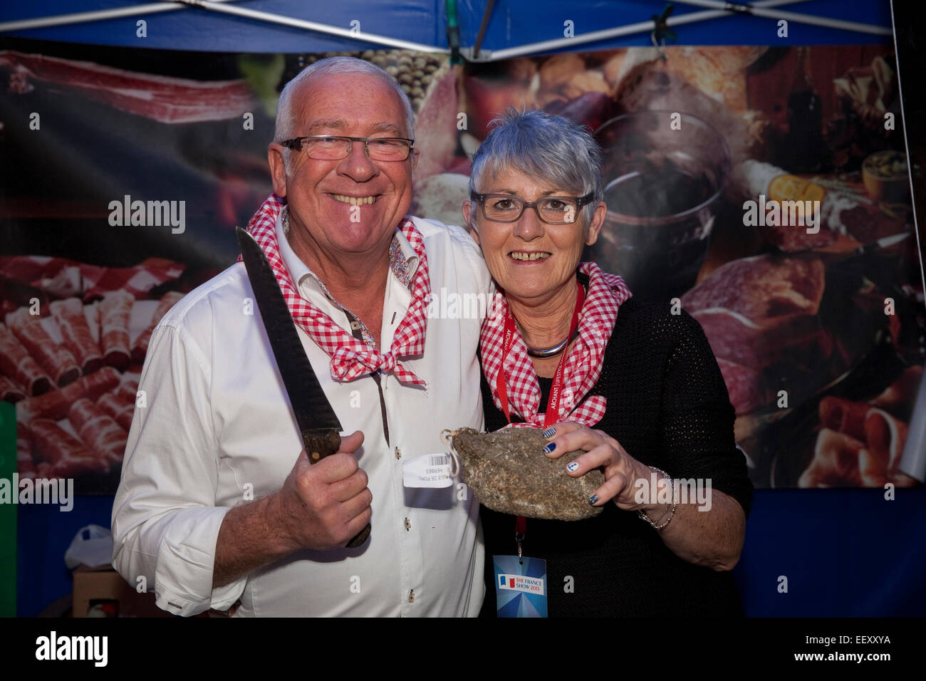 Ham from the Pyrenees on sale at the France Show 2015 in Olympia London Stock Photo