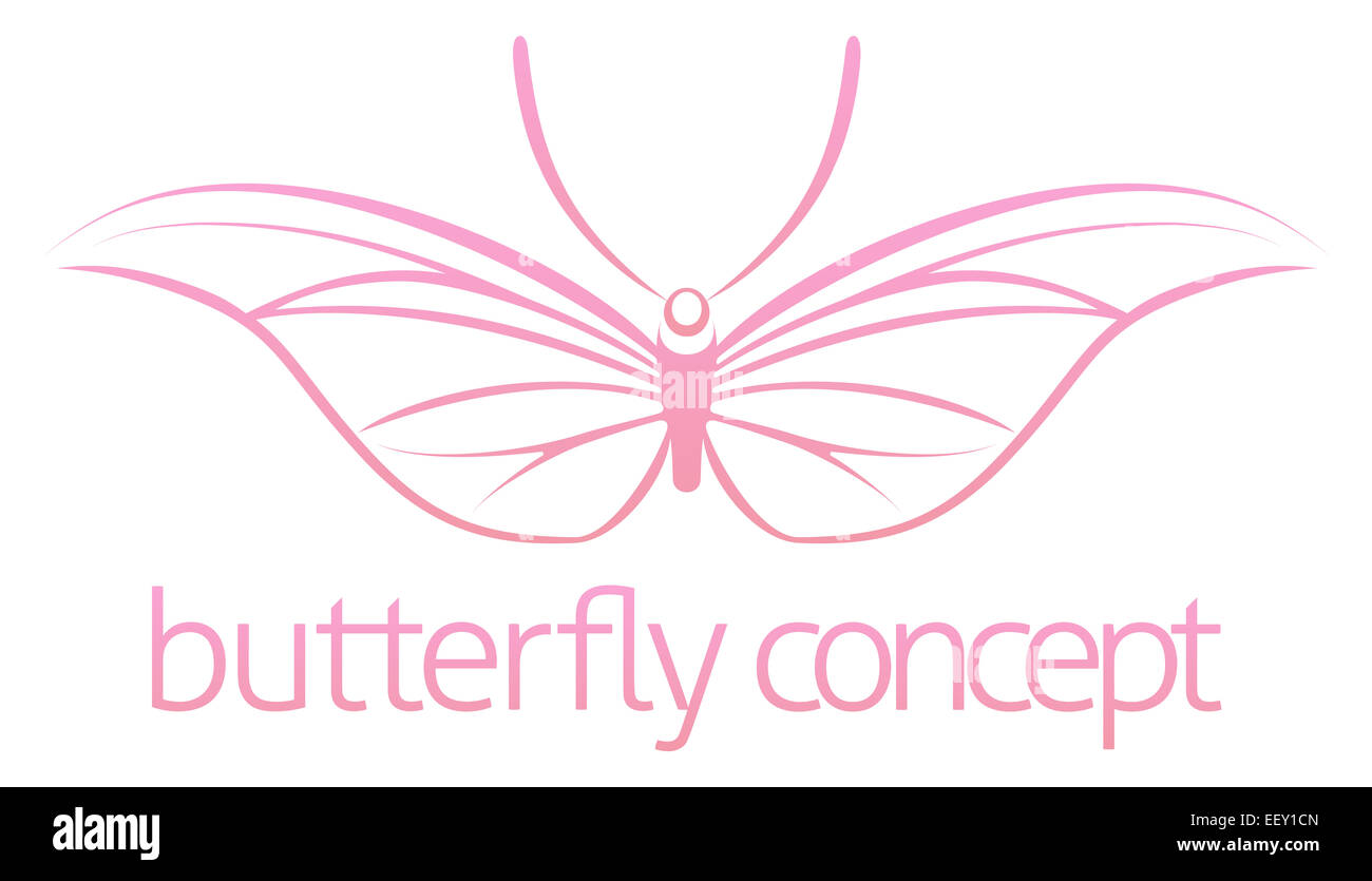An illustration of an abstract butterfly concept design Stock Photo