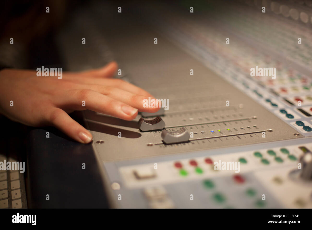 Recording studio mixing desk Stock Photo