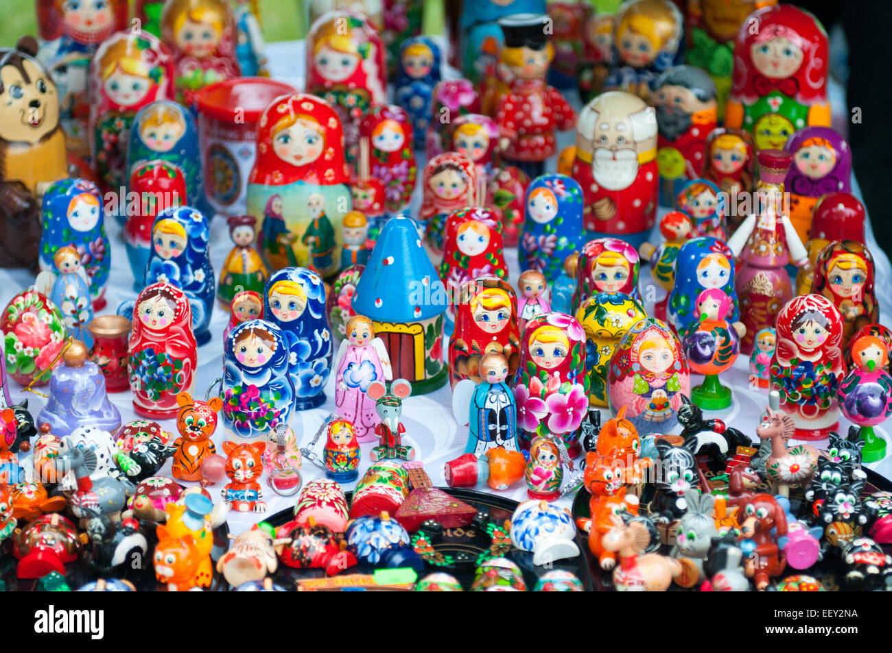 Matrioshka Nesting dolls are the most popular souvenirs from Russia. Stock Photo