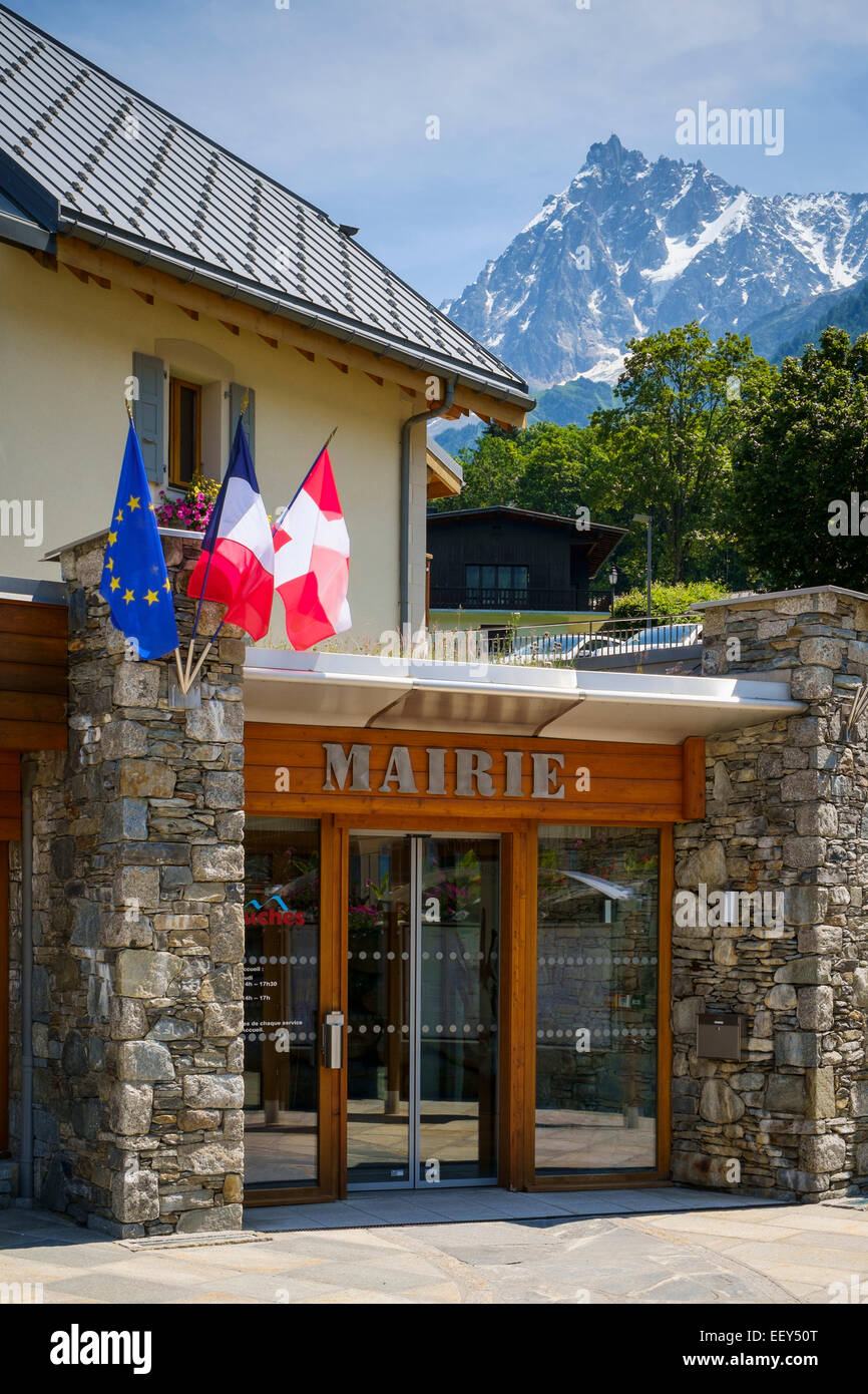 The Mairie building in Les Houches, Chamonix, French Alps, Haute-Savoie, France, Europe Stock Photo