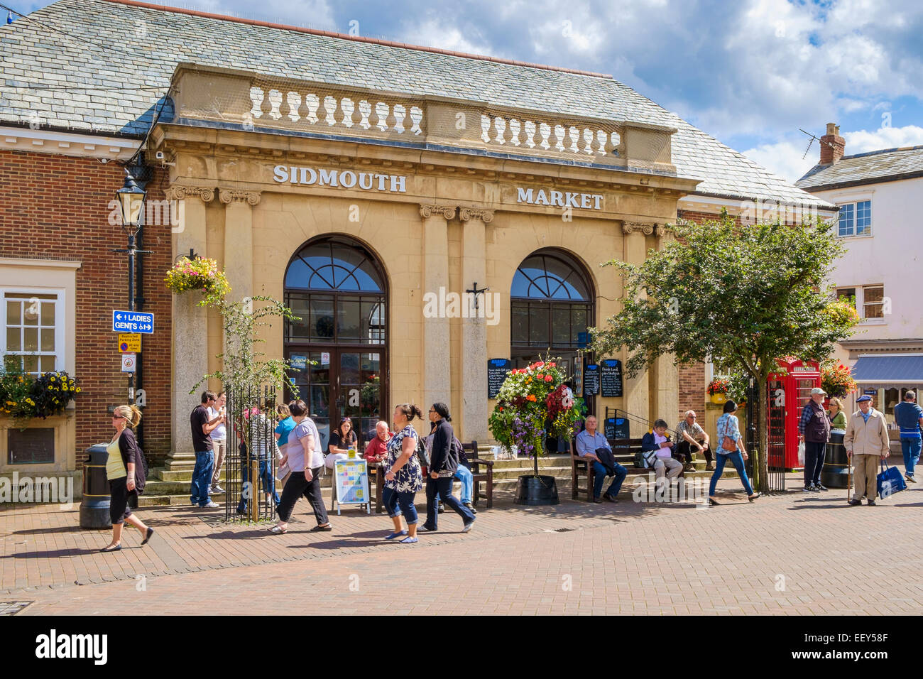 Market hall in Sidmouth, East Devon, England, UK in summer Stock Photo