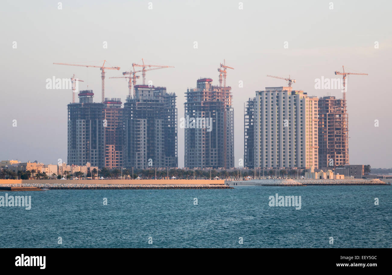 Construction of new apartment buildings near the Royal Palace in Budaiya, Bahrain Stock Photo