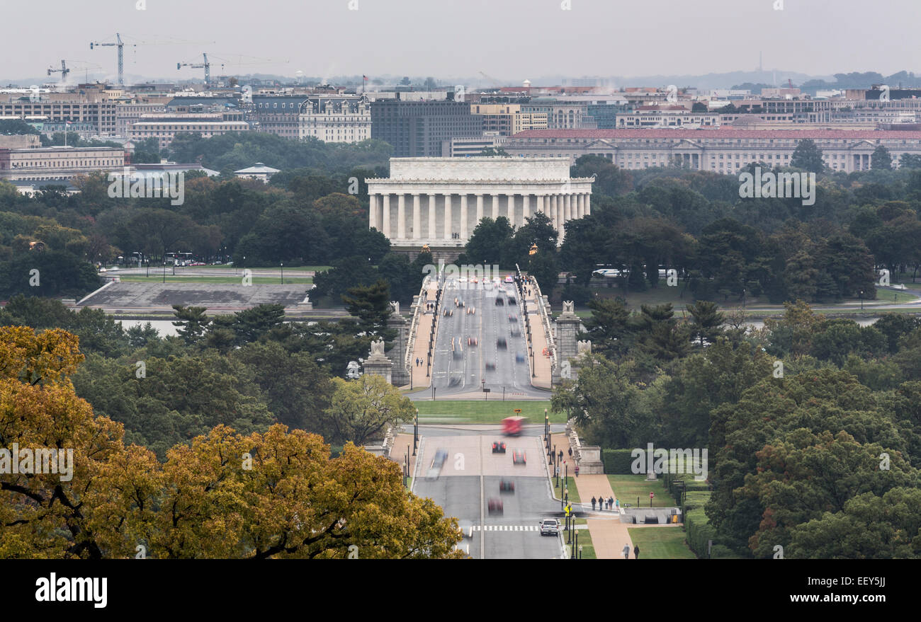 Arlington Bridge leading from Arlington Cemetery towards Lincoln Memorial in Washington DC, USA Stock Photo