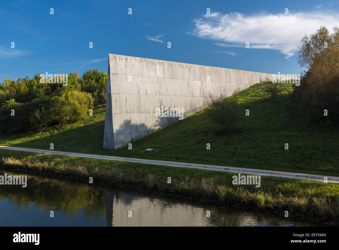 Marker on at the European Continental Divide or Watershed at Pierheim, Germany Stock Photo