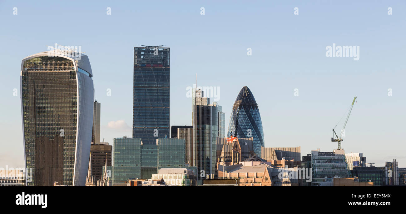View of London skyline, City of London, UK - 2014 Stock Photo