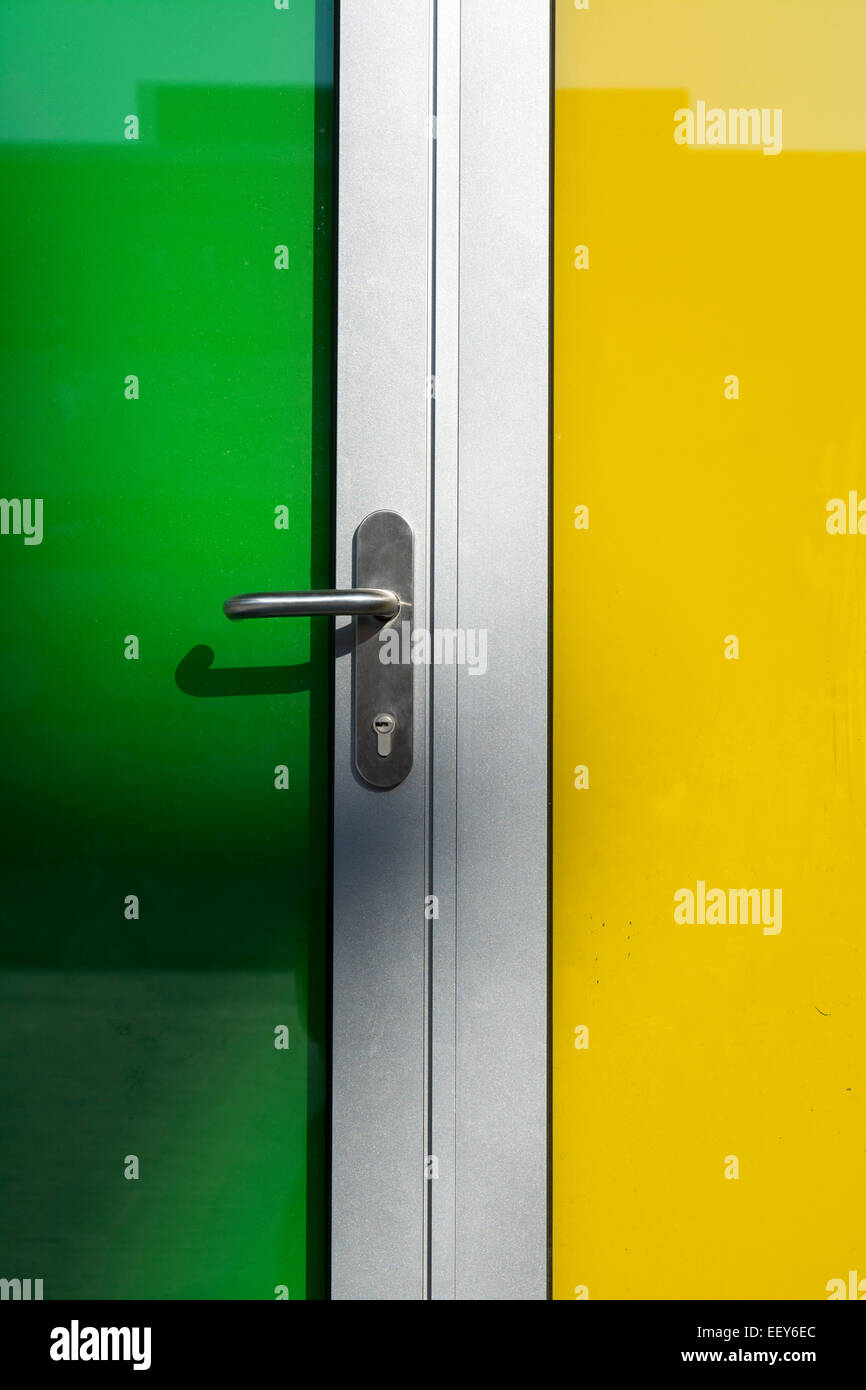 modern glass doors, two colors Stock Photo Alamy