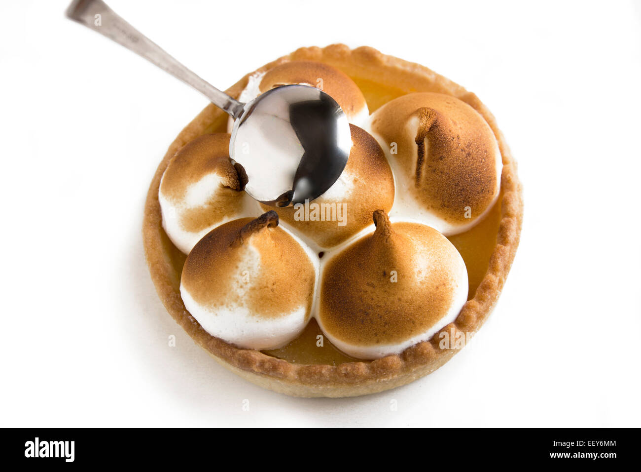 Lemon Pie cake on isolated background Stock Photo