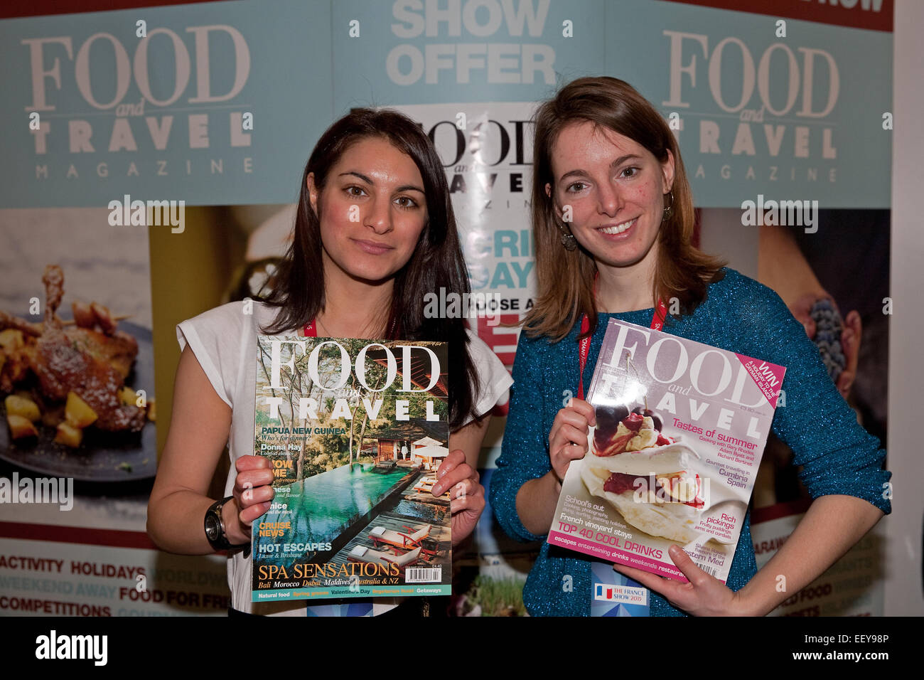 Food and travel magazine have a stall at the France Show 2015 in Olympia London Stock Photo