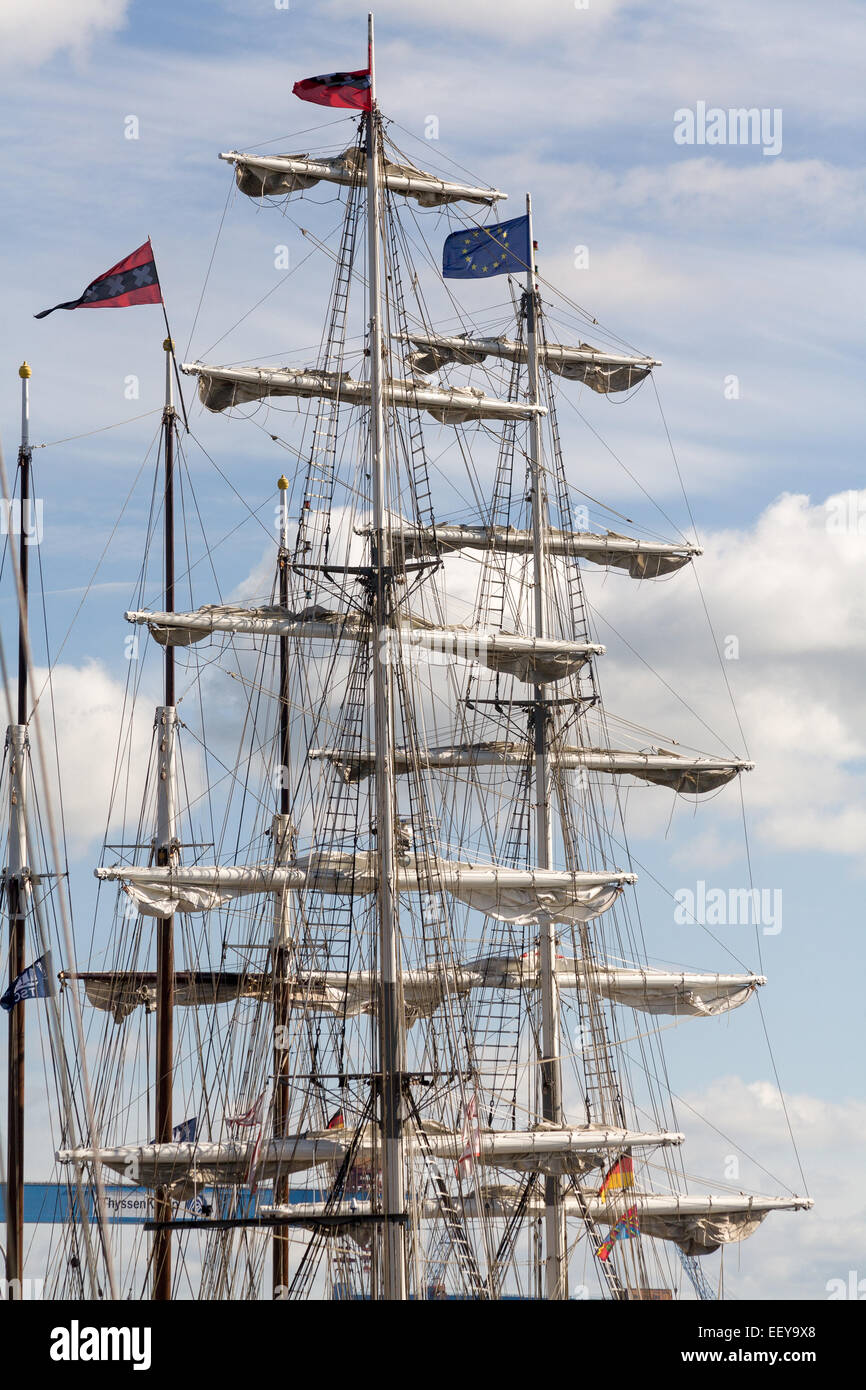 Kiel, Germany, masts of traditional sailing ships Stock Photo