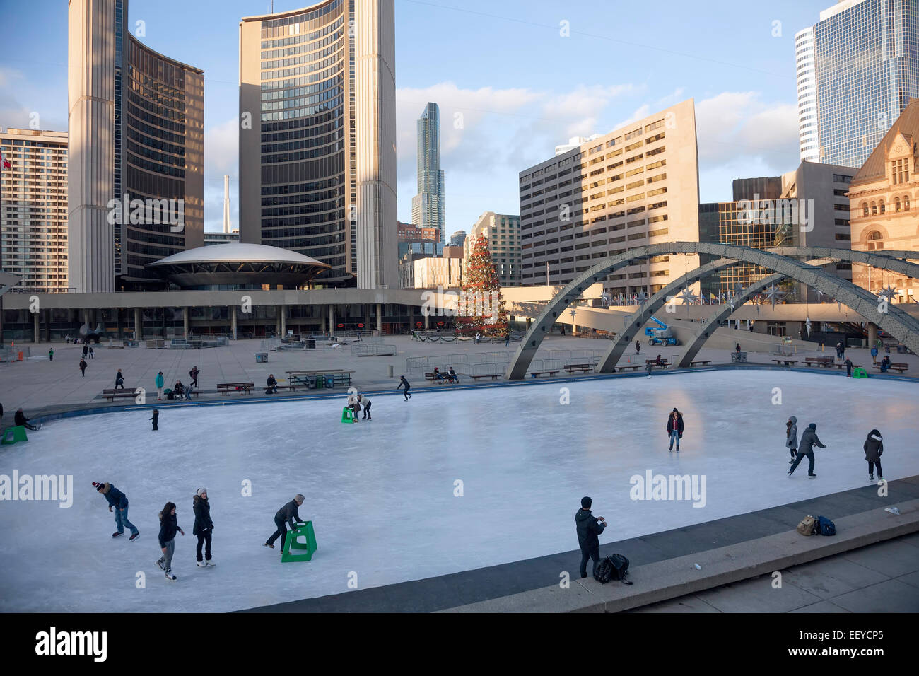 Scatting ring at Toronto City Hall at Christmas Time and scatting on Nathan  Phillips Square, Toronto;Ontario;Canada Stock Photo - Alamy