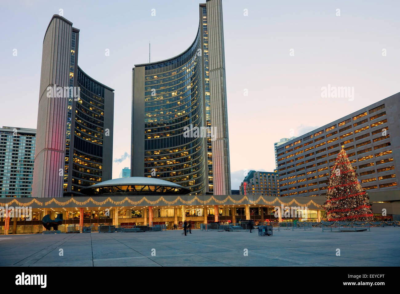 Toronto City Hall at Christmas Time and scatting on Nathan Phillips