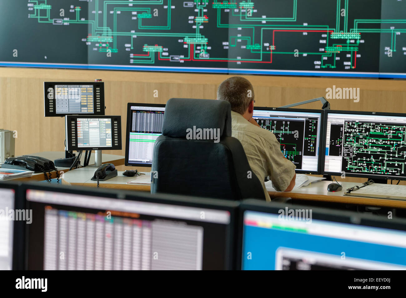 Neuenhagen, Germany, 50Hertz Transmission Control Center Stock Photo