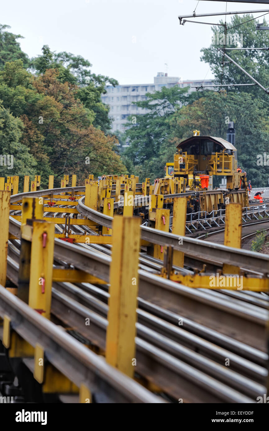 Berlin, Germany, track renewal on the Berlin Stadtbahn Stock Photo