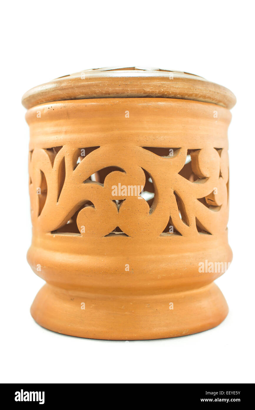 Tissue box of Pottery white blackground Stock Photo Alamy