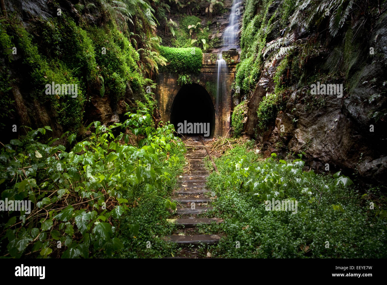 abandon train tunnel Stock Photo