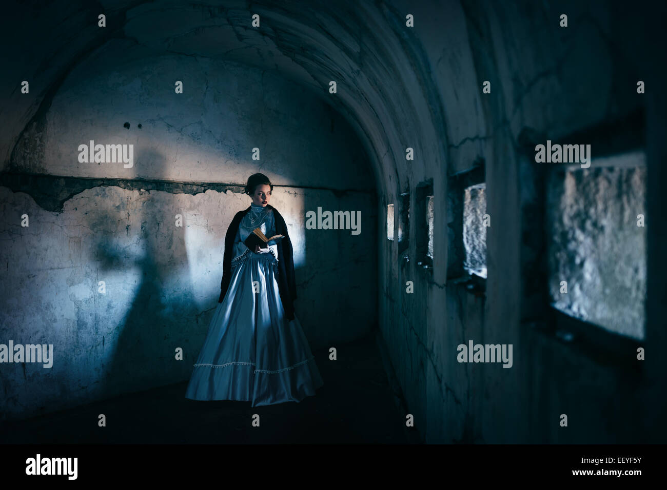 Woman in victorian dress Stock Photo