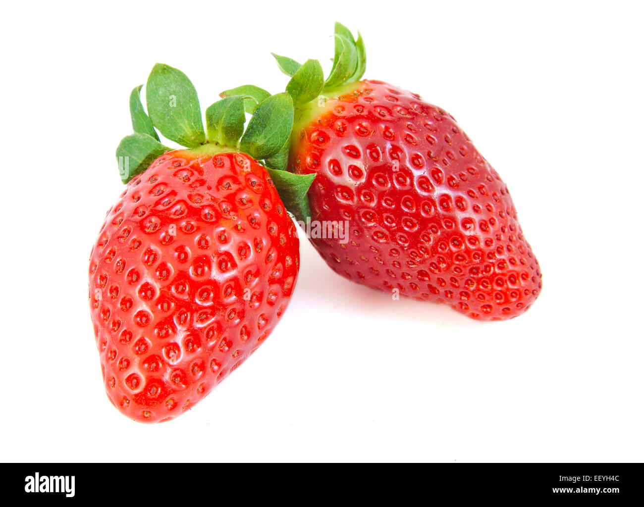 Strawberries on white background Stock Photo - Alamy