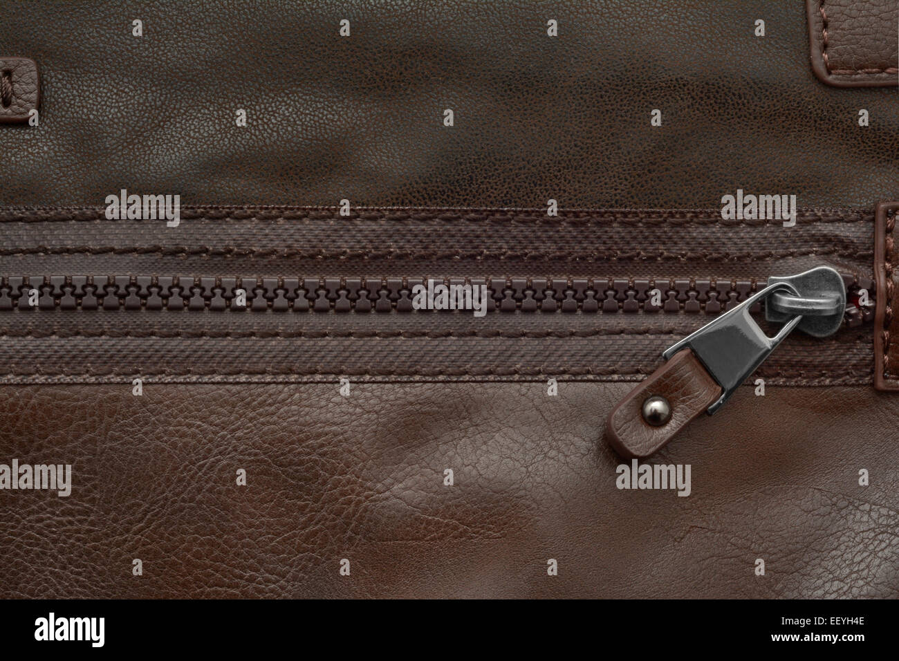 zipper leather texture detail closeup Stock Photo