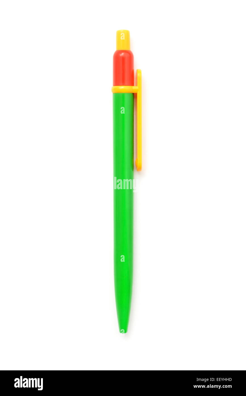 plastic ballpoint pen on white Stock Photo