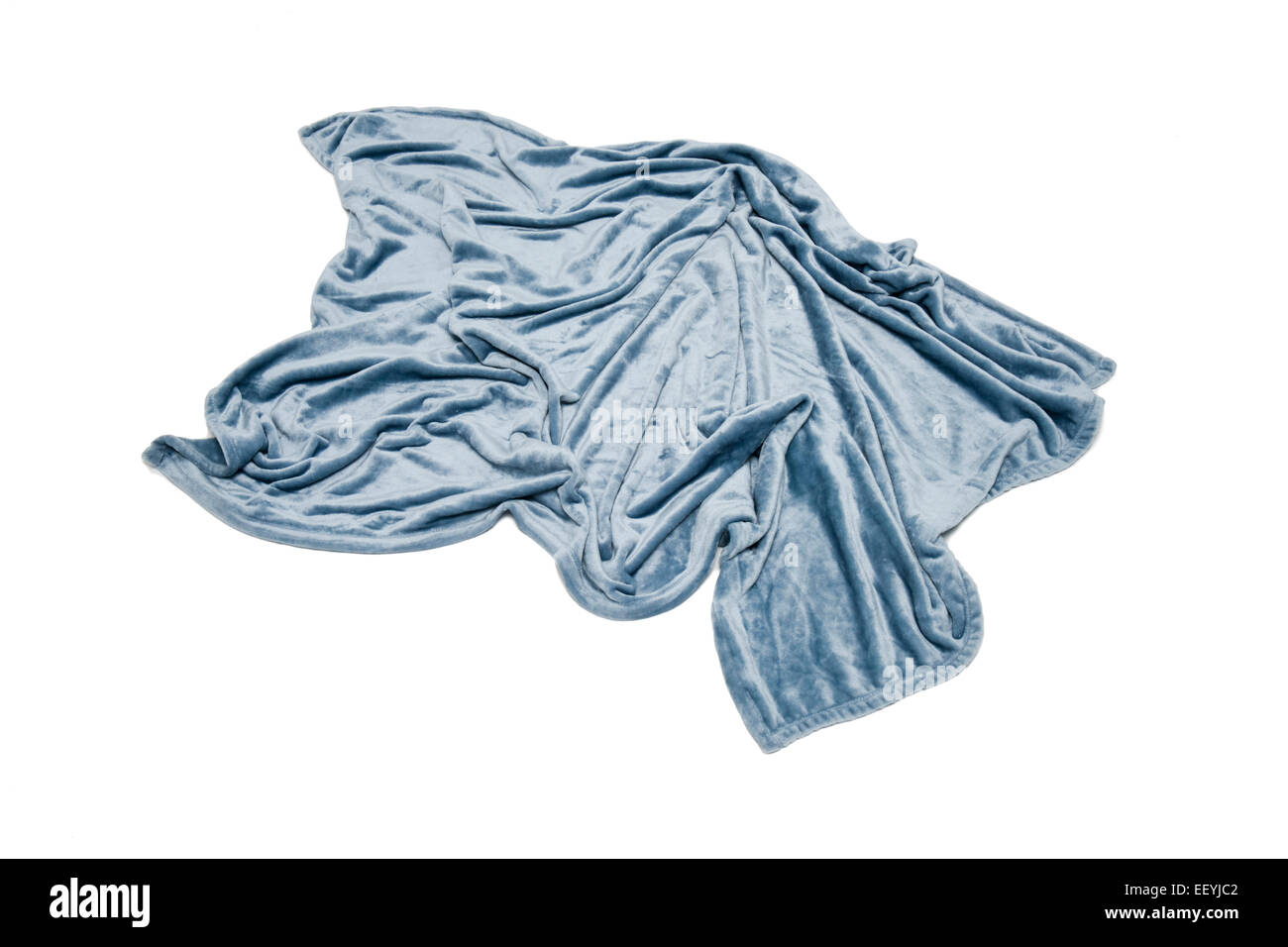 blue 100% polyester blanket Stock Photo