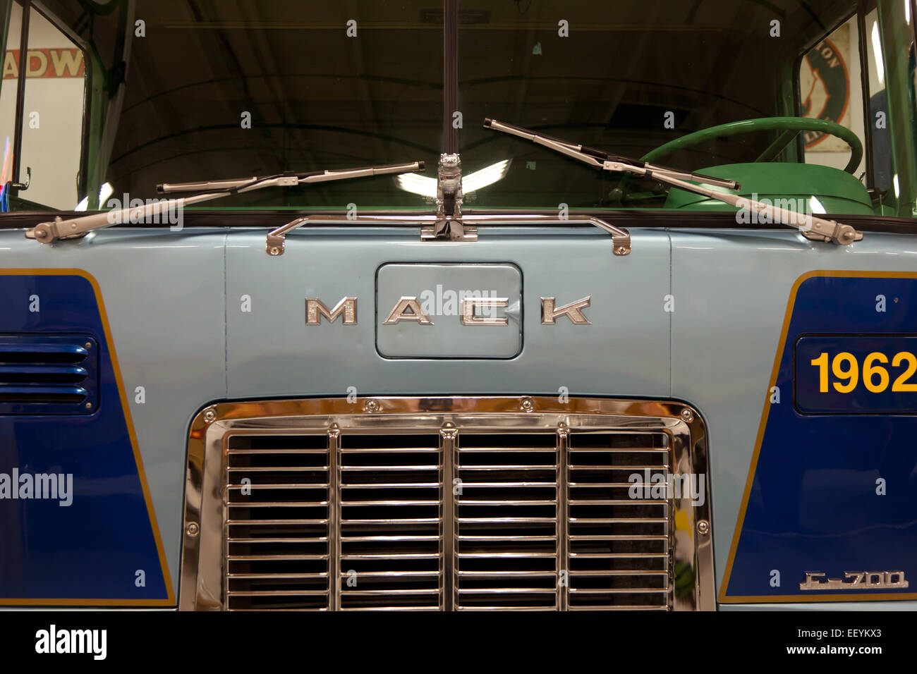 Front of a 1962 Mack Truck Stock Photo
