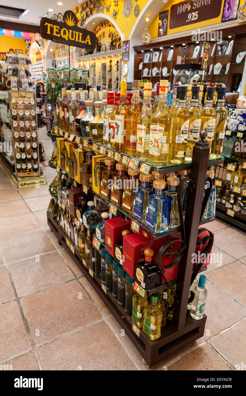 Tequila Museum, Playa del Carmen, Riviera Maya, Yucatan, Mexico. Stock Photo