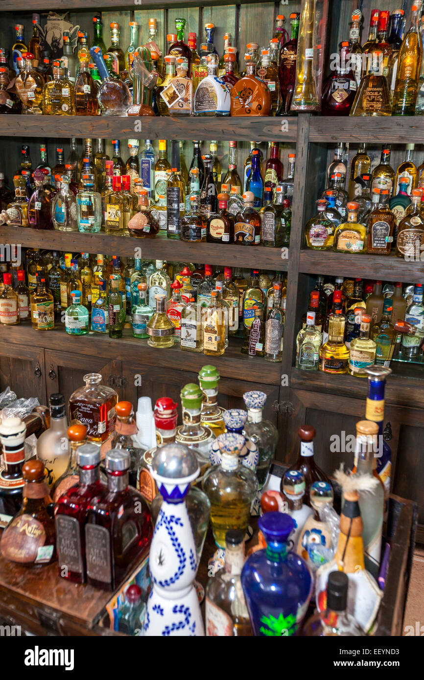 Varieties of Tequila for Sale, Tequila Museum, Playa del Carmen