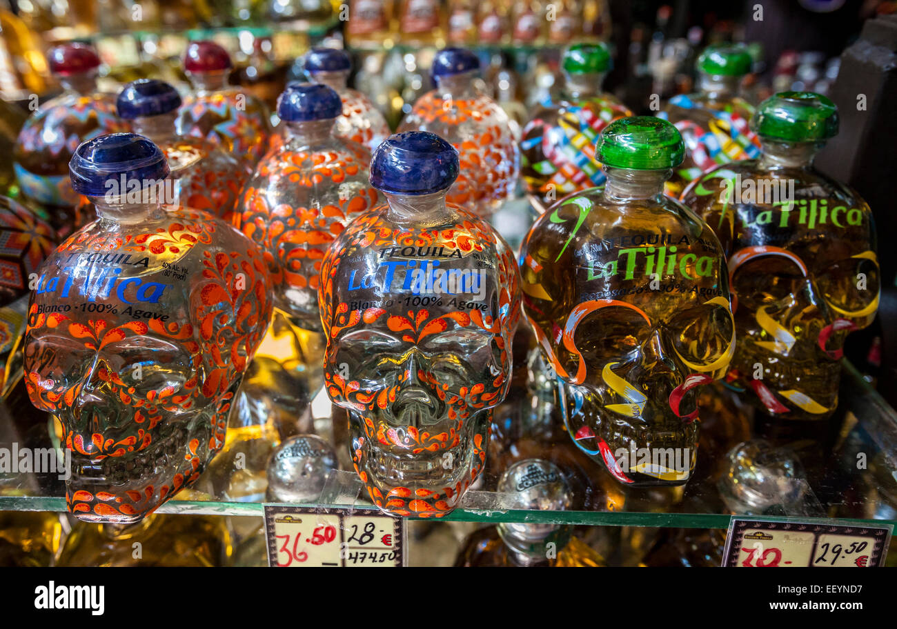 Varieties of Tequila for Sale, Tequila Museum, Playa del Carmen