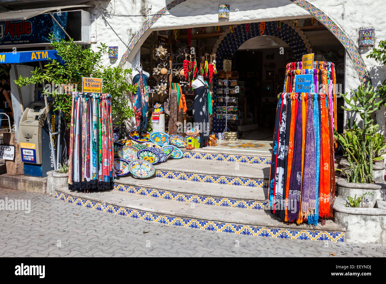 Souvenir Shop. Playa del Carmen, Riviera Maya, Yucatan, Mexico Stock