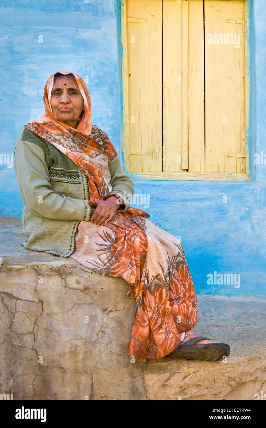 India, Rajasthan, Jaisalmer, woman Stock Photo
