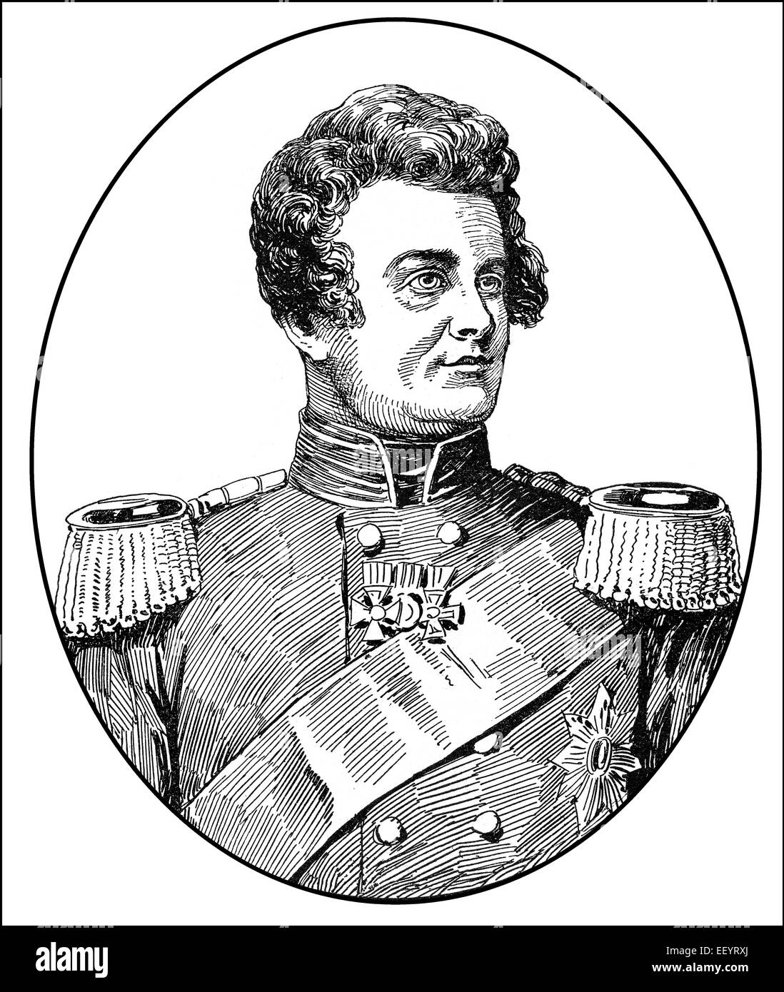 Portrait of Frederick William IV or Friedrich Wilhelm IV.; 1795 - 1861,  King of Prussia, Stock Photo