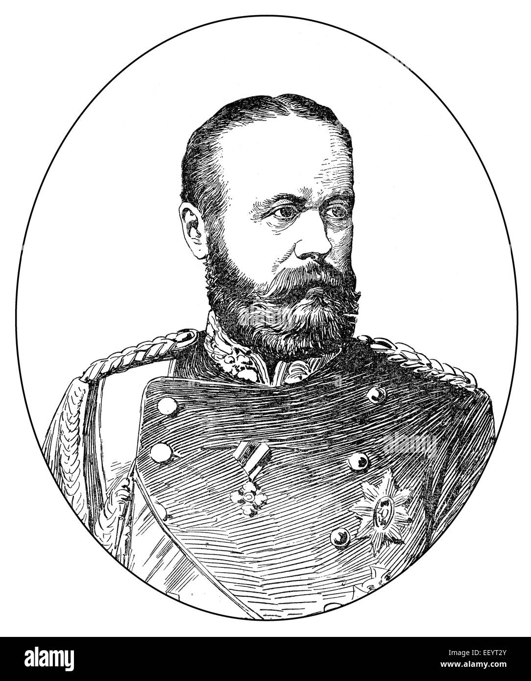 Charles or Karl Friedrich Alexander, 1823 - 1891, King of Württemberg, Germany, Stock Photo