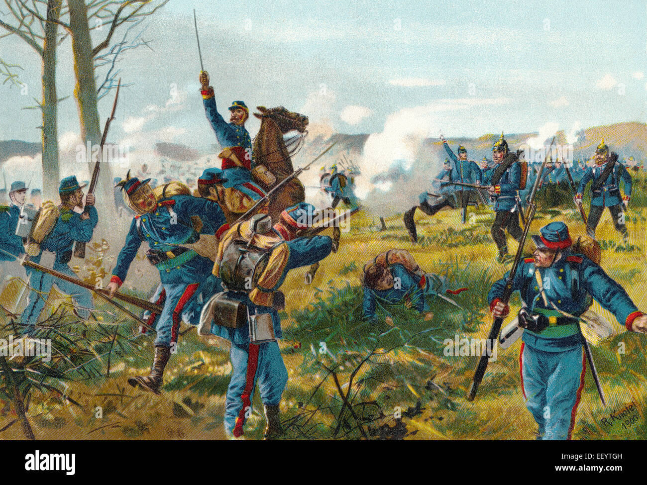 The Battle of Nuits, Bataille de Nuits-Saint-Georges on 18 December 1870 was a battle of the Franco-German War 1870-71, Die Schl Stock Photo