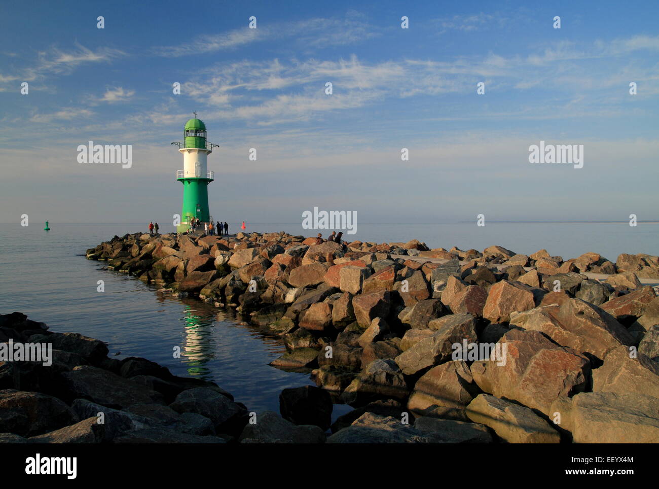 The Mole in Warnemuende (Germany). Stock Photo