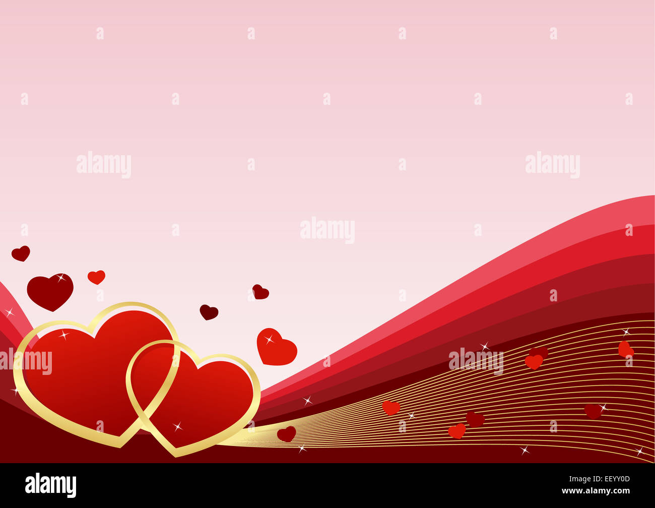 greeting card with hearts on a red background Valentine's Day Stock ...