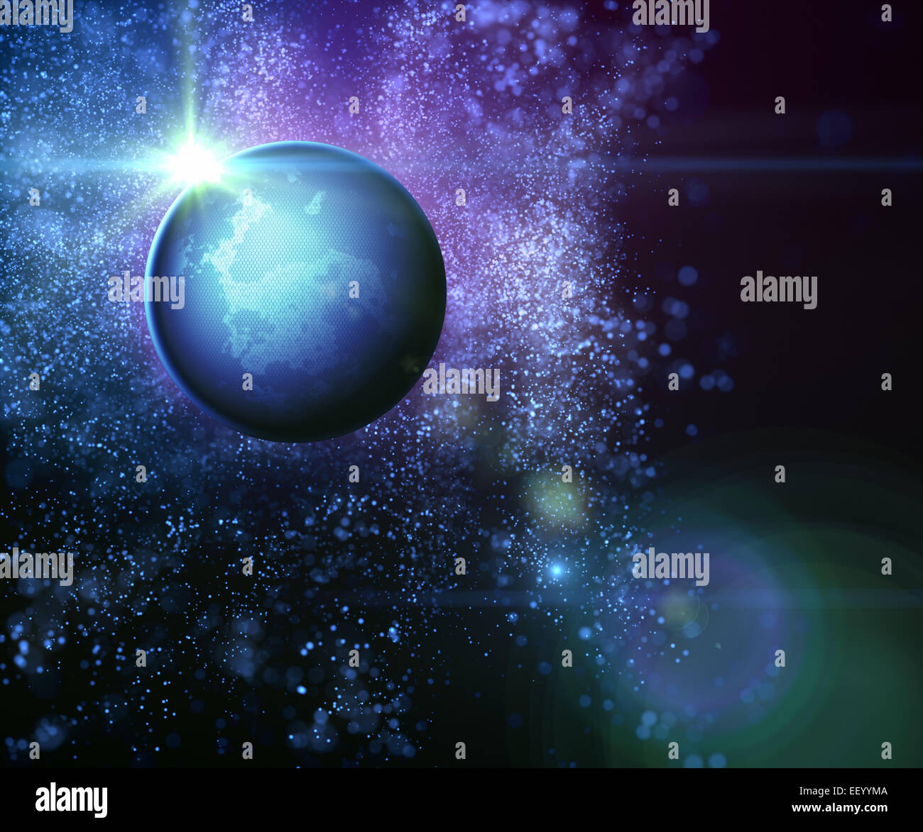Abstract universe and exoplanet Stock Photo