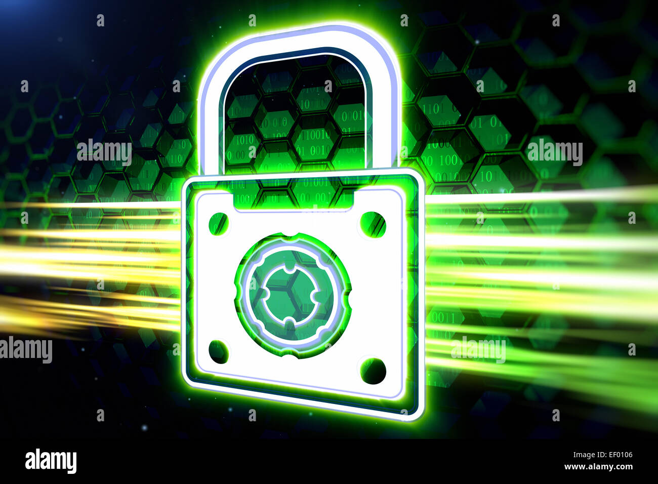 Padlock as a symbol of information safety Stock Photo