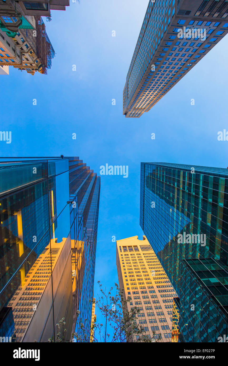 Sky Colors in Manhattan with Giant Skyscrapers, New York City Stock ...