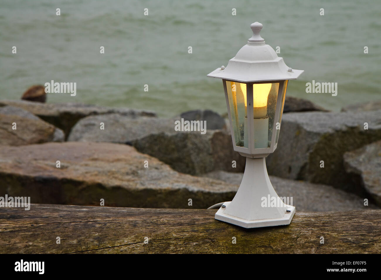 A lamp on the coast Stock Photo