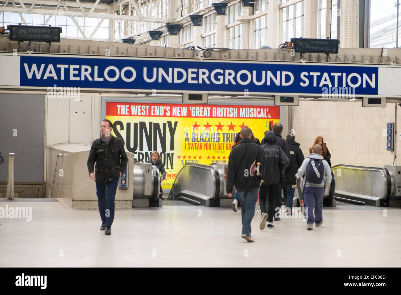 Passengers entering london underground station at waterloo,london ...