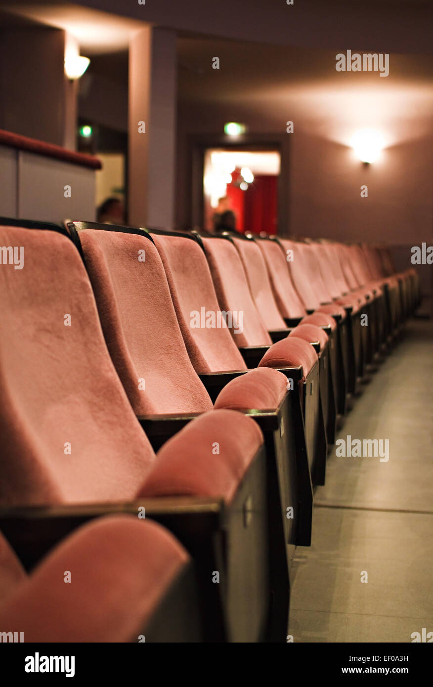 A row of seats in a theater Stock Photo Alamy