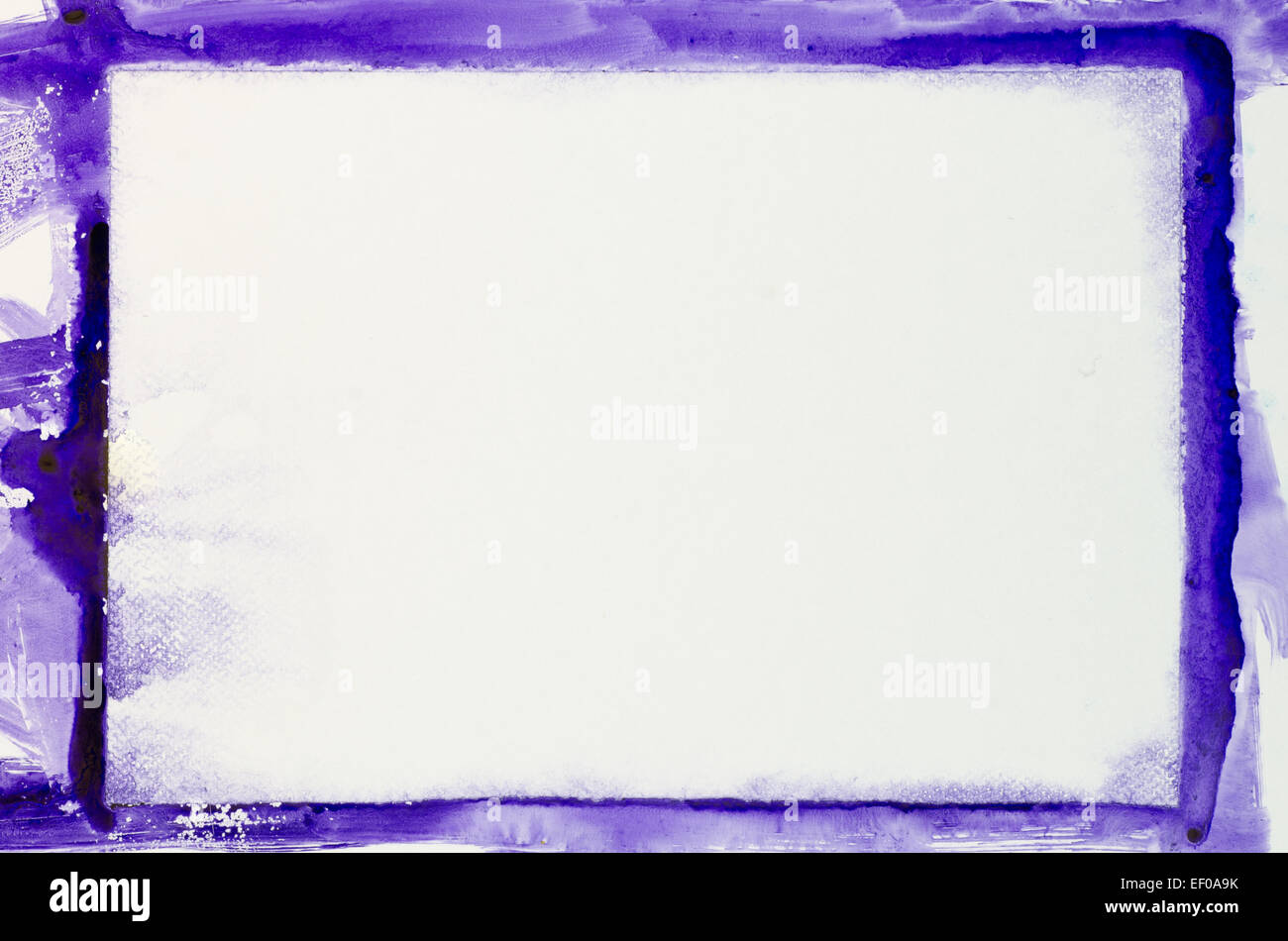 watercolor painted  frame on white paper background Stock Photo