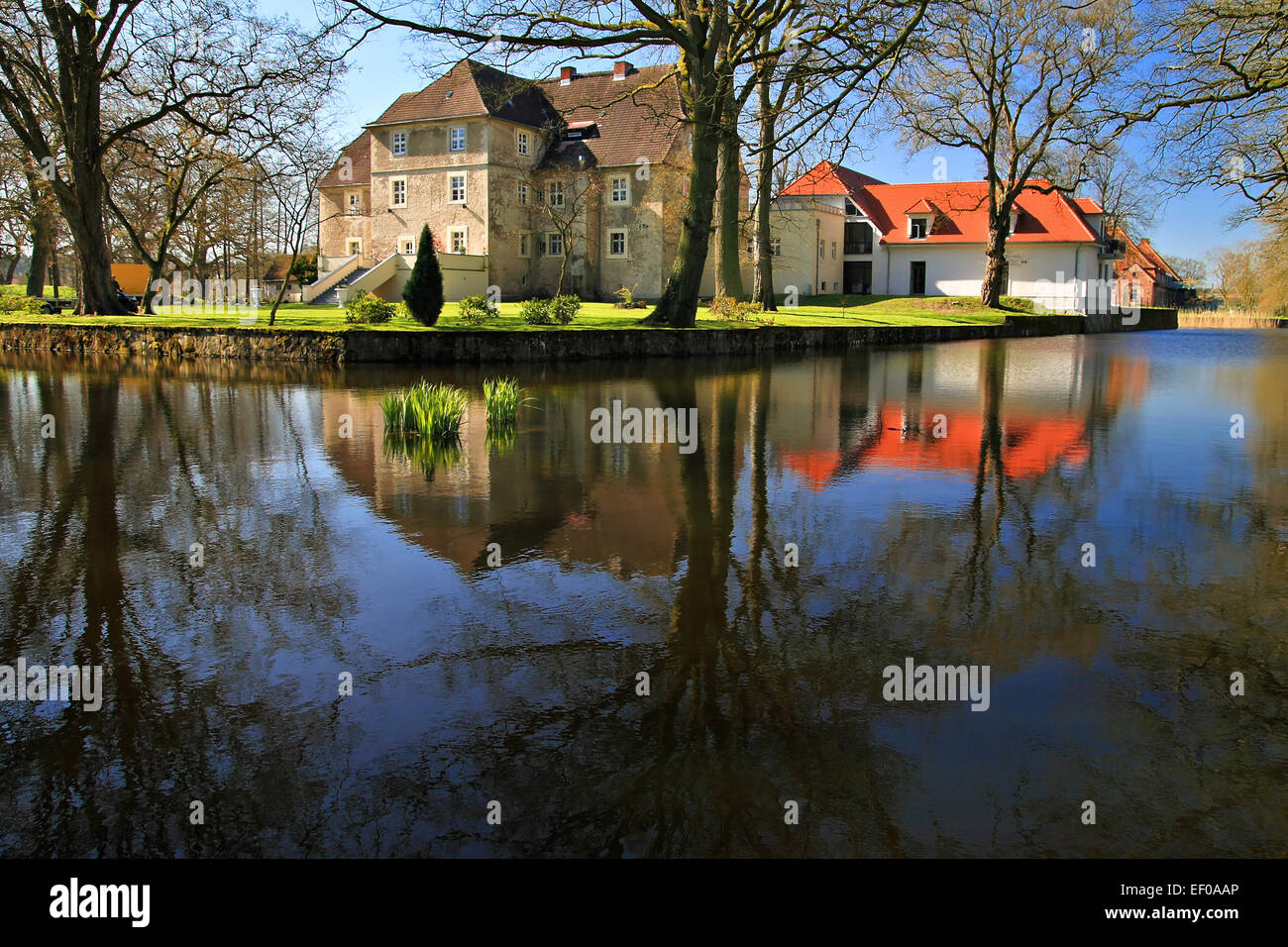 The water castle in Mellenthin. Stock Photo