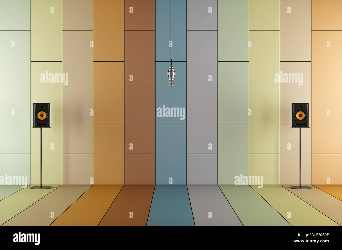 Professional microphone recording studio colorful acoustic panel