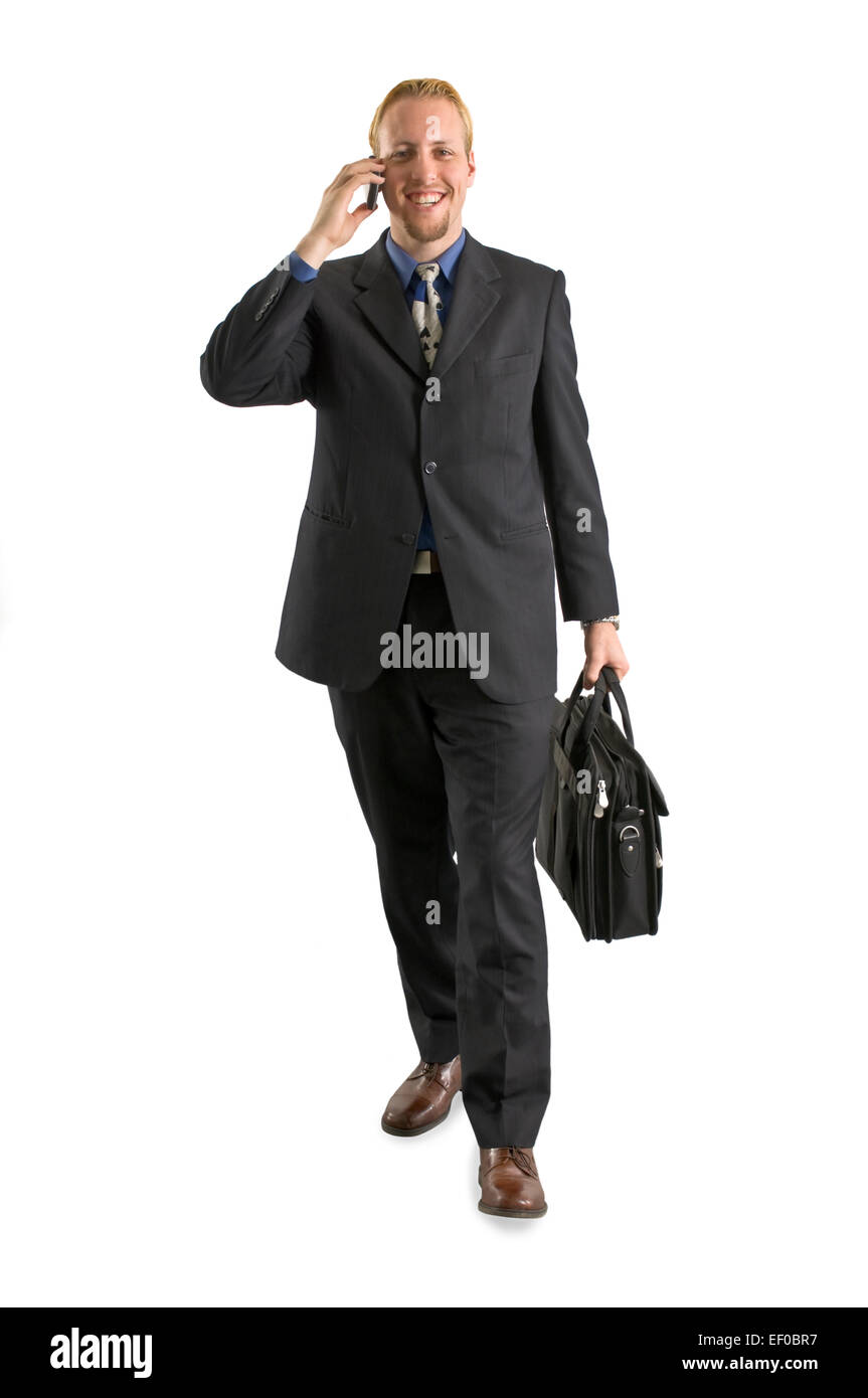 Businessman talking on cellular phone Stock Photo
