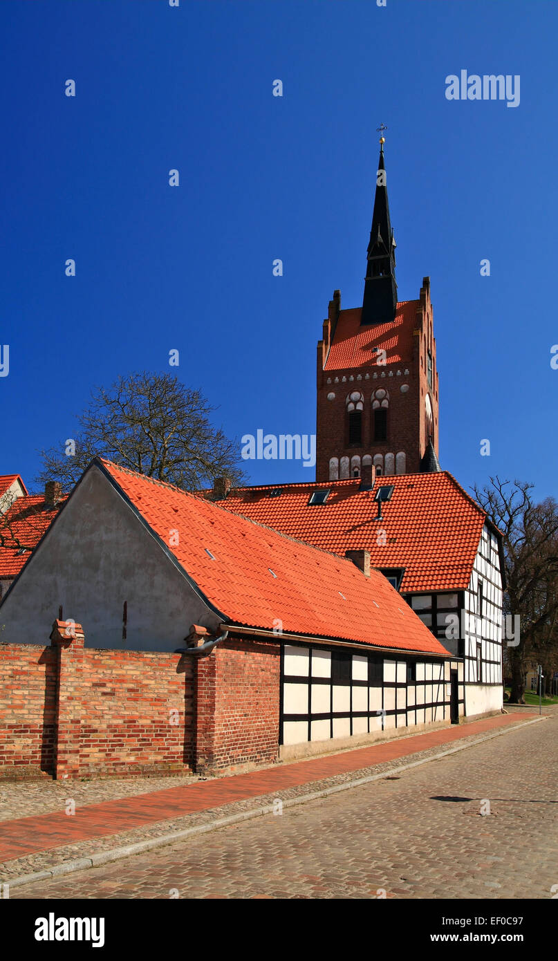 A church in the town of Usedom. Stock Photo