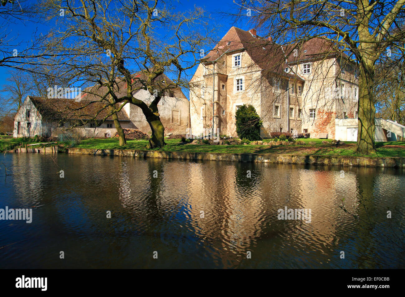 The water castle in Mellenthin. Stock Photo