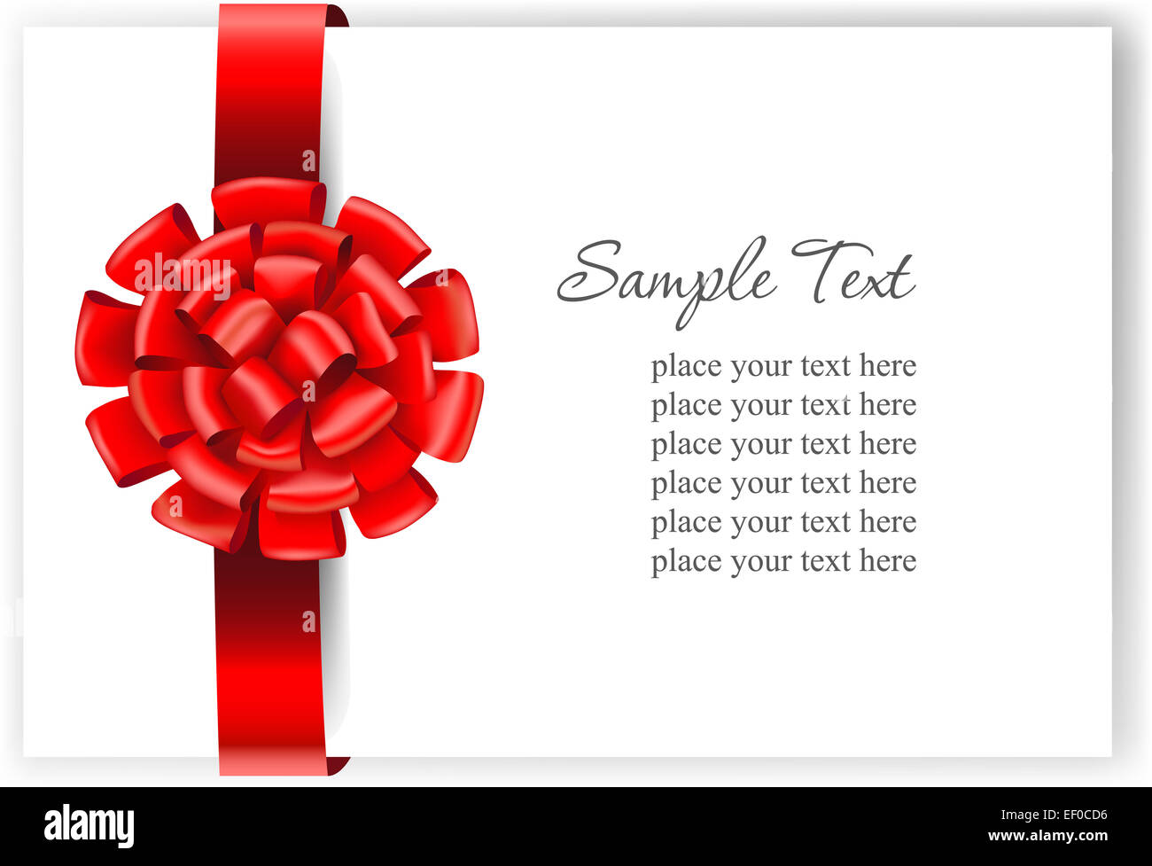 Greeting card with a red ribbon Stock Photo - Alamy